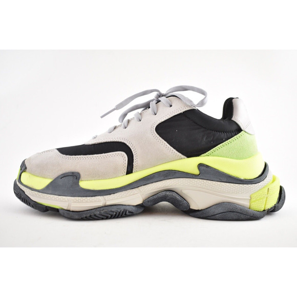 Balenciaga Triple S Mens V2 Black Grey Jaune Nylon Speed Trainer Sneaker 42 US 9 - Picture 6 of 9